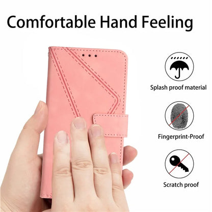 HT05 For Samsung Galaxy A06 Case Skin-Touch Lines PU Leather Phone Cover