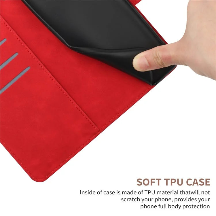 HT05 For Samsung Galaxy A06 Case Skin-Touch Lines PU Leather Phone Cover