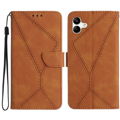 HT05 For Samsung Galaxy A06 Case Skin-Touch Lines PU Leather Phone Cover