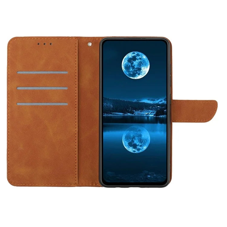HT05 For Samsung Galaxy A06 Case Skin-Touch Lines PU Leather Phone Cover