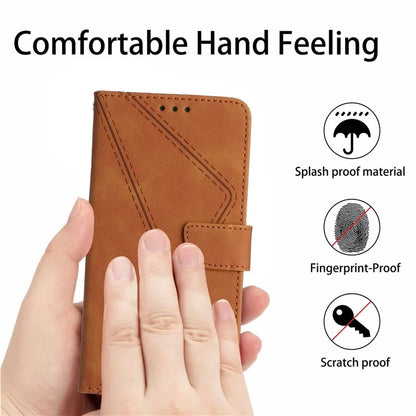 HT05 For Samsung Galaxy A06 Case Skin-Touch Lines PU Leather Phone Cover