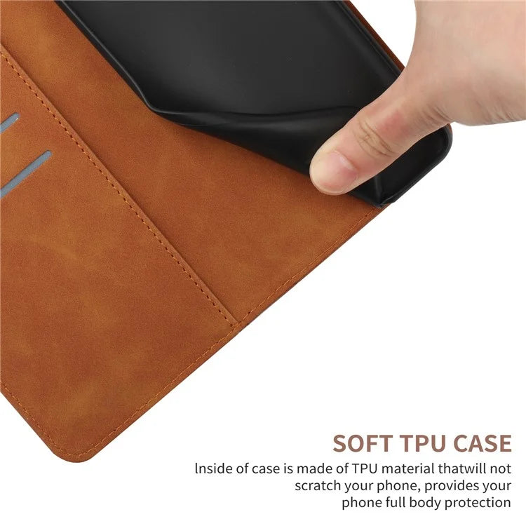 HT05 For Samsung Galaxy A06 Case Skin-Touch Lines PU Leather Phone Cover