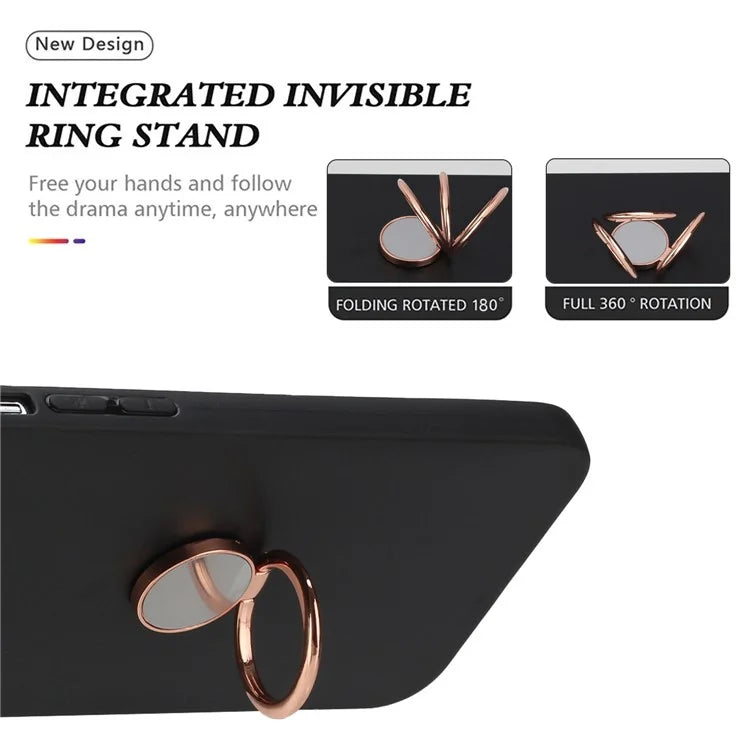 For Samsung Galaxy A16 5G Matte Case Ring Kickstand Soft TPU Phone Cover