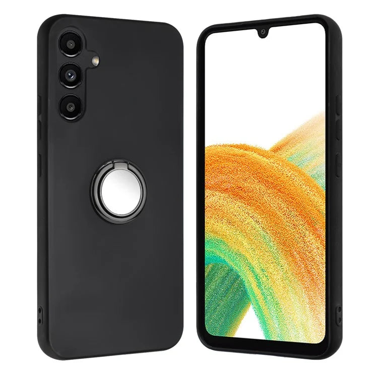 For Samsung Galaxy A16 5G Matte Case Ring Kickstand Soft TPU Phone Cover