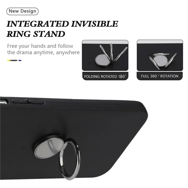 For Samsung Galaxy A16 5G Matte Case Ring Kickstand Soft TPU Phone Cover