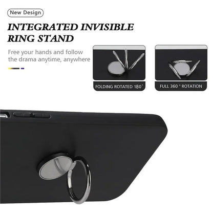 For Samsung Galaxy A16 5G Matte Case Ring Kickstand Soft TPU Phone Cover