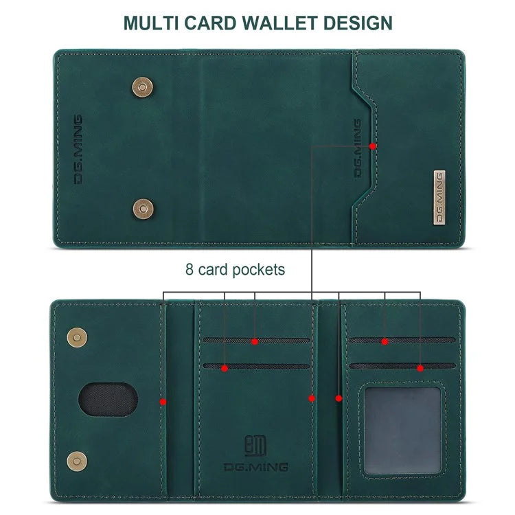 DG.MING M2 Series for iPhone 16 Pro Max Case PU+PC+TPU Phone Cover Detachable Wallet