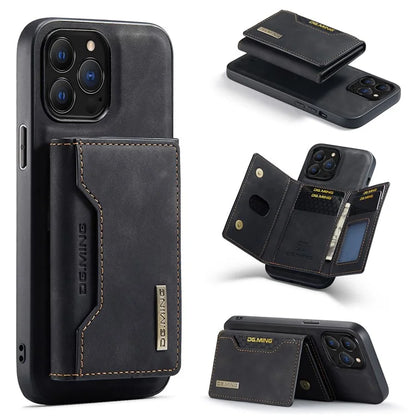 DG.MING M2 Series for iPhone 16 Pro Max Case PU+PC+TPU Phone Cover Detachable Wallet