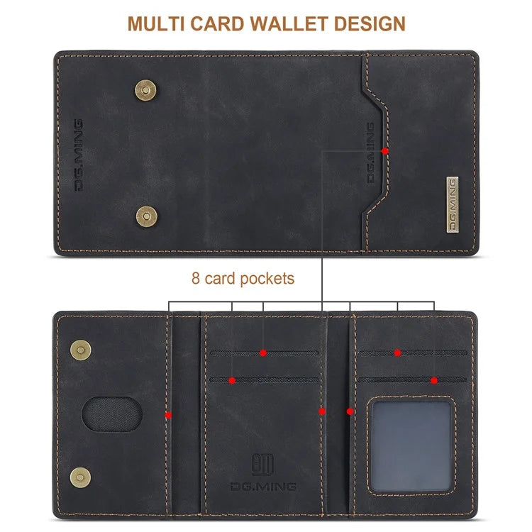 DG.MING M2 Series for iPhone 16 Pro Max Case PU+PC+TPU Phone Cover Detachable Wallet