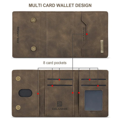DG.MING M2 Series for iPhone 16 Pro Max Case PU+PC+TPU Phone Cover Detachable Wallet