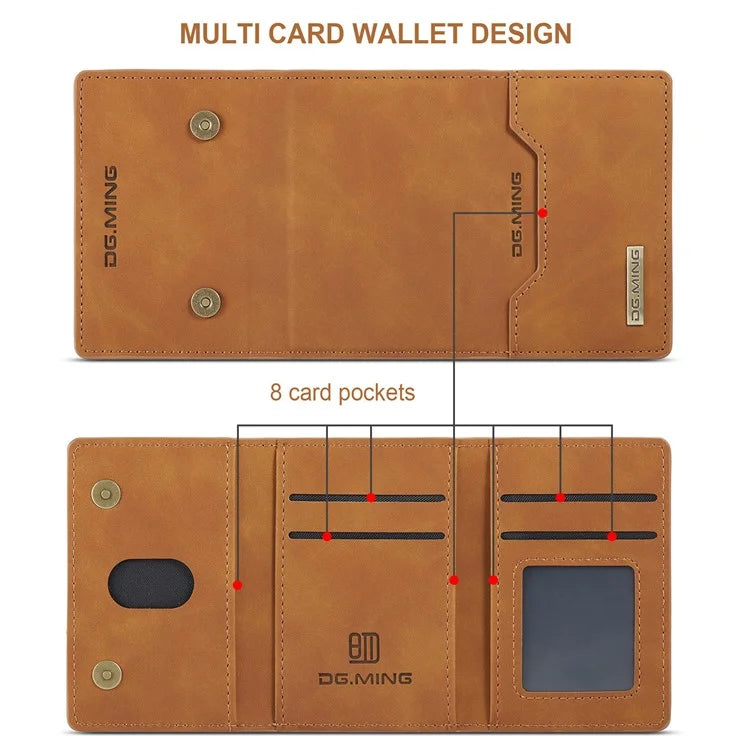 DG.MING M2 Series for iPhone 16 Pro Max Case PU+PC+TPU Phone Cover Detachable Wallet
