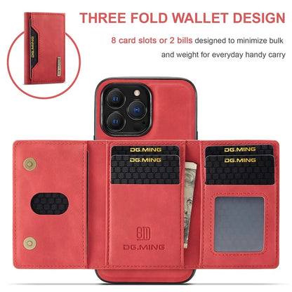 DG.MING M2 Series for iPhone 16 Pro Max Case PU+PC+TPU Phone Cover Detachable Wallet