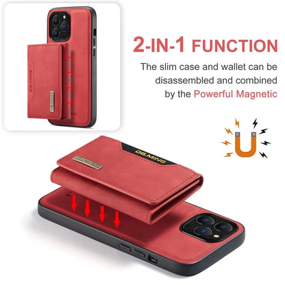 DG.MING M2 Series for iPhone 16 Pro Max Case PU+PC+TPU Phone Cover Detachable Wallet