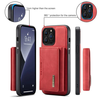 DG.MING M2 Series for iPhone 16 Pro Max Case PU+PC+TPU Phone Cover Detachable Wallet