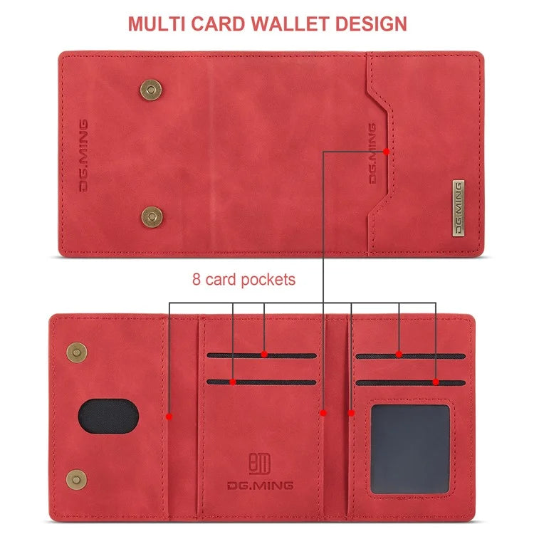 DG.MING M2 Series for iPhone 16 Pro Max Case PU+PC+TPU Phone Cover Detachable Wallet