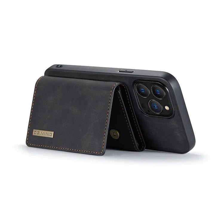DG.MING M1 Series for iPhone 16 Pro Max Case Kickstand PU Phone Cover with Detachable Wallet