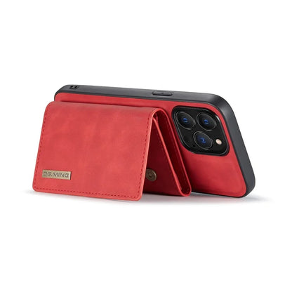 DG.MING M1 Series for iPhone 16 Pro Max Case Kickstand PU Phone Cover with Detachable Wallet