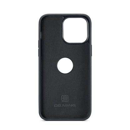 DG.MING For iPhone 16 Pro Case Anti-Drop Leather Coated PC+TPU Phone Back Cover