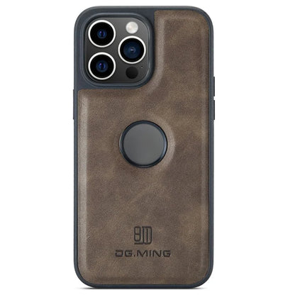 DG.MING For iPhone 16 Pro Case Anti-Drop Leather Coated PC+TPU Phone Back Cover