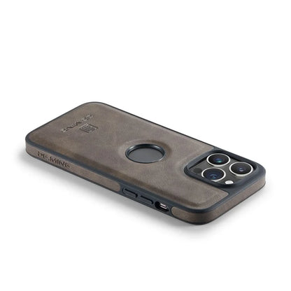 DG.MING For iPhone 16 Pro Case Anti-Drop Leather Coated PC+TPU Phone Back Cover