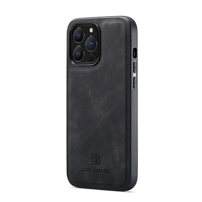 DG.MING For iPhone 16 Pro Case PU Leather Covered PC+TPU Hybrid Phone Shell