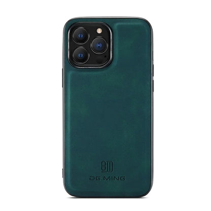 DG.MING For iPhone 16 Pro Case PU Leather Covered PC+TPU Hybrid Phone Shell