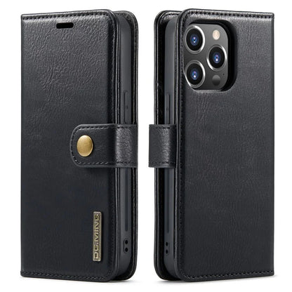 DG.MING for iPhone 16 Pro Case Detachable Split Leather Phone Cover