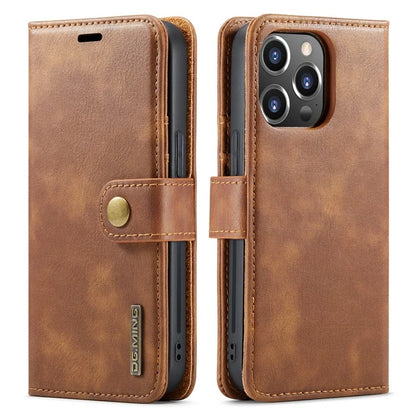 DG.MING for iPhone 16 Pro Case Detachable Split Leather Phone Cover