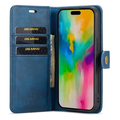 DG.MING for iPhone 16 Pro Case Detachable Split Leather Phone Cover