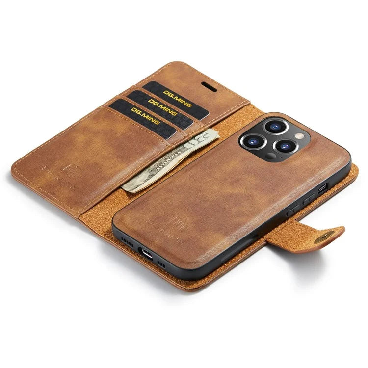 DG.MING for iPhone 16 Pro Max Case Detachable Split Leather Phone Cover