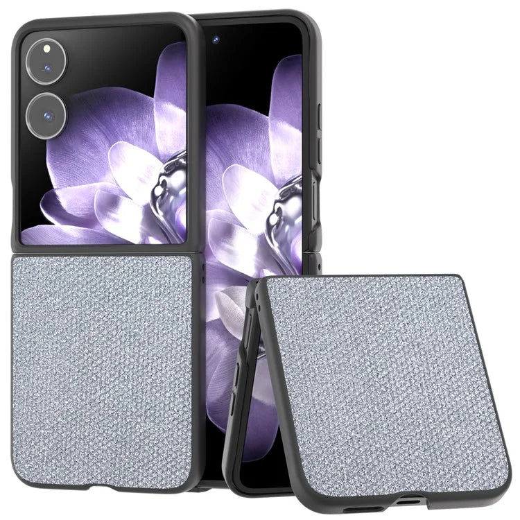 For Xiaomi Mix Flip 5G Case Rhinestone Texture Leather+PC Phone Cover