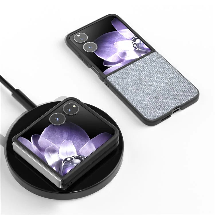 For Xiaomi Mix Flip 5G Case Rhinestone Texture Leather+PC Phone Cover