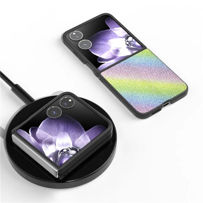 For Xiaomi Mix Flip 5G Case Rhinestone Texture Leather+PC Phone Cover