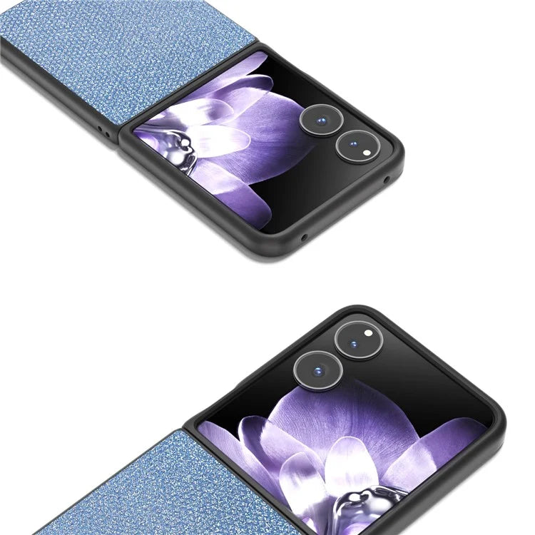 For Xiaomi Mix Flip 5G Case Rhinestone Texture Leather+PC Phone Cover
