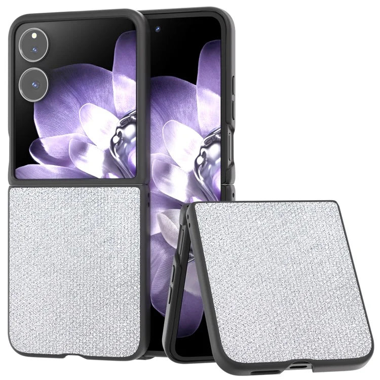 For Xiaomi Mix Flip 5G Case Rhinestone Texture Leather+PC Phone Cover