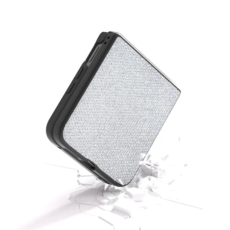 For Xiaomi Mix Flip 5G Case Rhinestone Texture Leather+PC Phone Cover