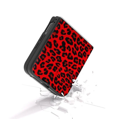 For Xiaomi Mix Flip 5G Case Black Edge PU+PC Leopard Pattern Phone Cover