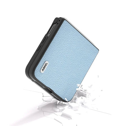 ABEEL For Xiaomi Mix Flip 5G Case Litchi Texture Genuine Cow Leather+PC Phone Cover