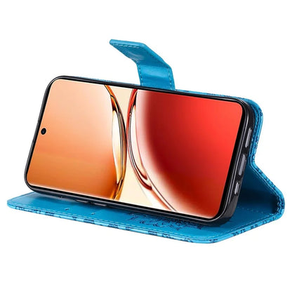 KT Imprinting Flower Series-1 For Oppo Reno12 F 4G Wallet Case Sunflower Stand Leather Phone Cover