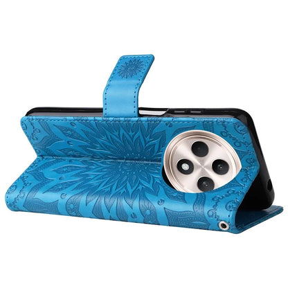 KT Imprinting Flower Series-1 For Oppo Reno12 F 4G Wallet Case Sunflower Stand Leather Phone Cover