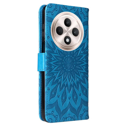 KT Imprinting Flower Series-1 For Oppo Reno12 F 4G Wallet Case Sunflower Stand Leather Phone Cover
