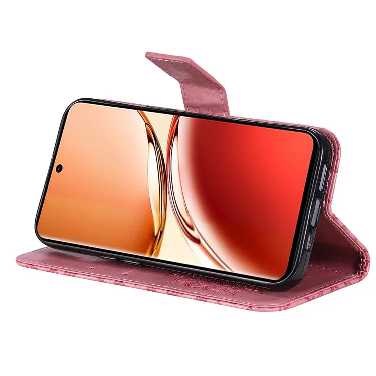 KT Imprinting Flower Series-1 For Oppo Reno12 F 4G Wallet Case Sunflower Stand Leather Phone Cover