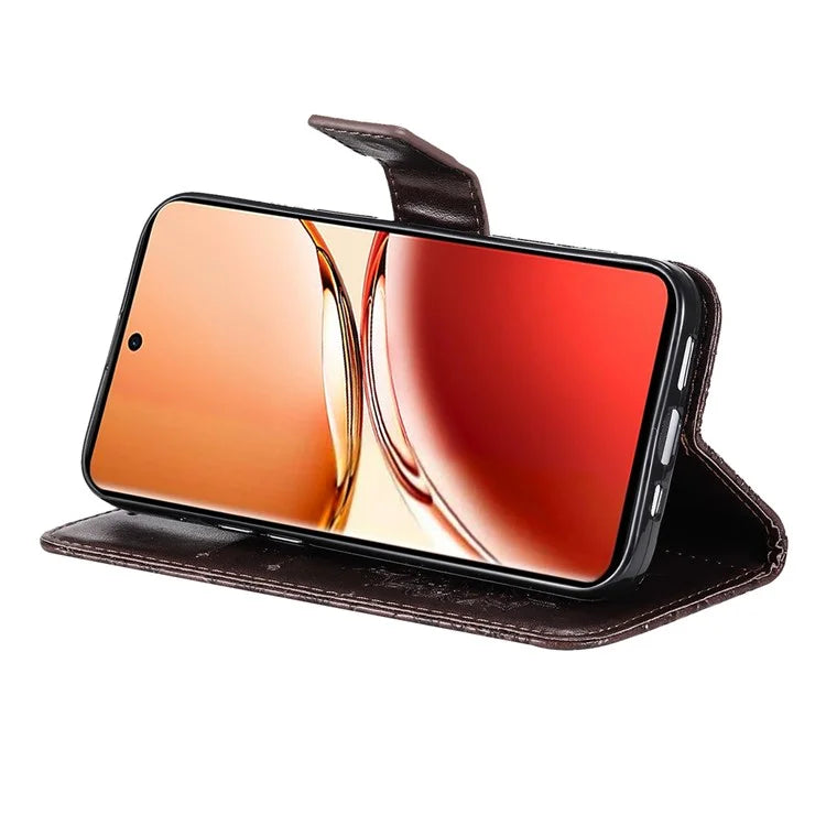 KT Imprinting Flower Series-1 For Oppo Reno12 F 4G Wallet Case Sunflower Stand Leather Phone Cover