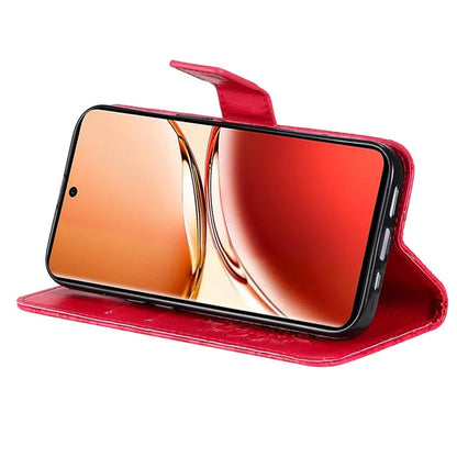 KT Imprinting Flower Series-1 For Oppo Reno12 F 4G Wallet Case Sunflower Stand Leather Phone Cover