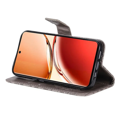 KT Imprinting Flower Series-1 For Oppo Reno12 F 4G Wallet Case Sunflower Stand Leather Phone Cover