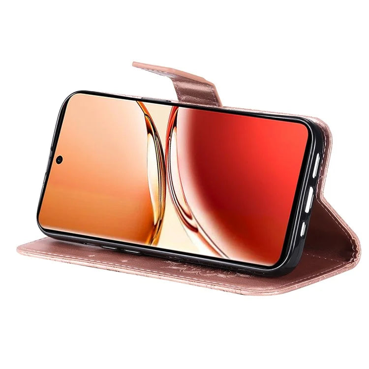 KT Imprinting Flower Series-1 For Oppo Reno12 F 4G Wallet Case Sunflower Stand Leather Phone Cover