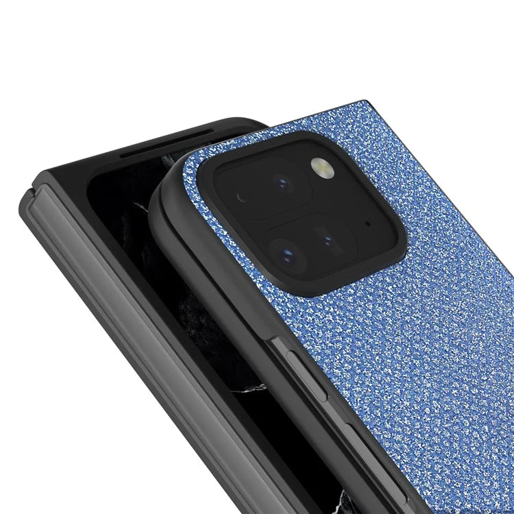 For Google Pixel 9 Pro Fold 5G Case PU+PC Phone Cover Rhinestone Texture