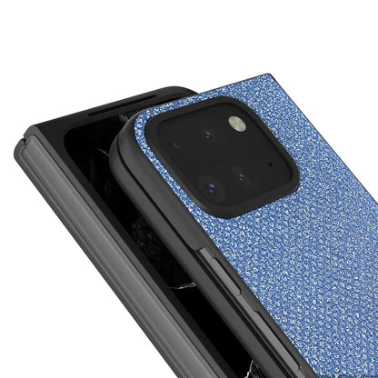 For Google Pixel 9 Pro Fold 5G Case PU+PC Phone Cover Rhinestone Texture