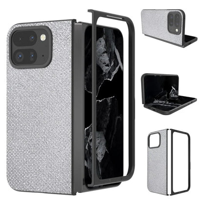 For Google Pixel 9 Pro Fold 5G Case PU+PC Phone Cover Rhinestone Texture