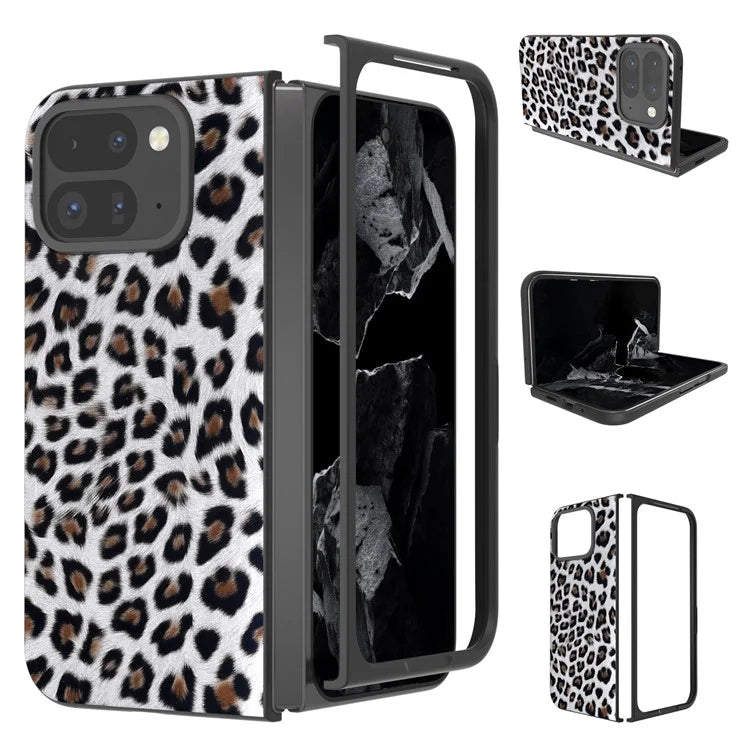 For Google Pixel 9 Pro Fold 5G Case Leopard Pattern PU+PC Phone Cover